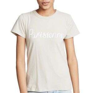 MAISON KITSUNE Parisienne Tee in Beige size Small